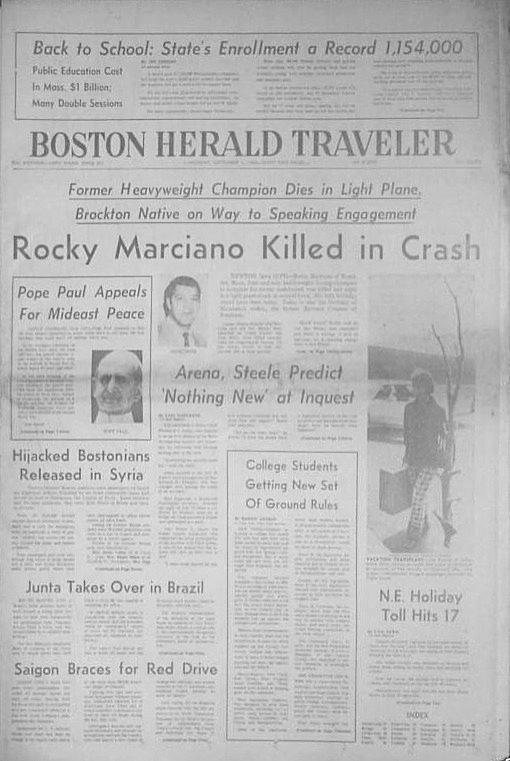 Rocky Marciano Killed in Crash