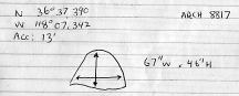 Measurements for Arch 8817