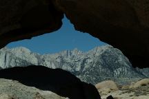 Framed views of mountains