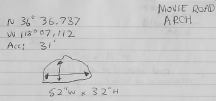 Measurements for Movie Road Arch