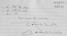 Measurements for Quartz Arch