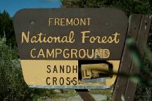 Broken Sign at Sandhill Crossing Campground