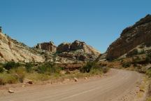 Road towards free camp areas