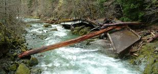 Washed-out bridge at MP28