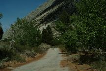 Road with dispersed campsites