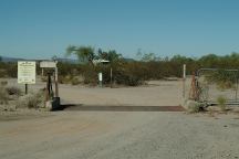 Entrance gate on Hwy 85