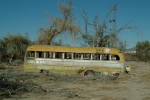 Old bus that has been junked