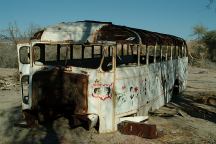 Old bus that has been junked