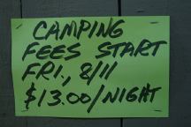 New Camping Fees at East Fork Creek